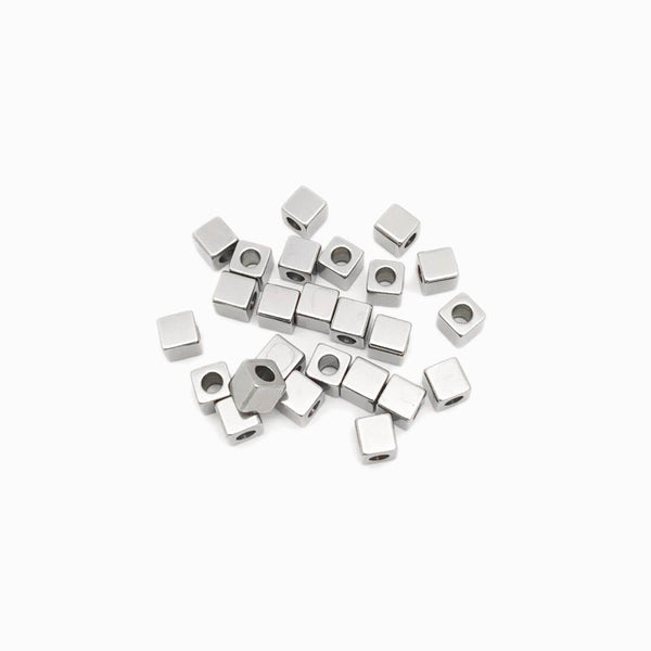 Pack 25 Espaçador Cubo 4mm - Aço Inox Prateado