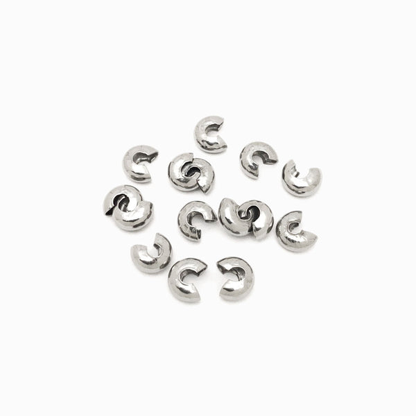 cobertura de nó aço inox prateado 7x6mm