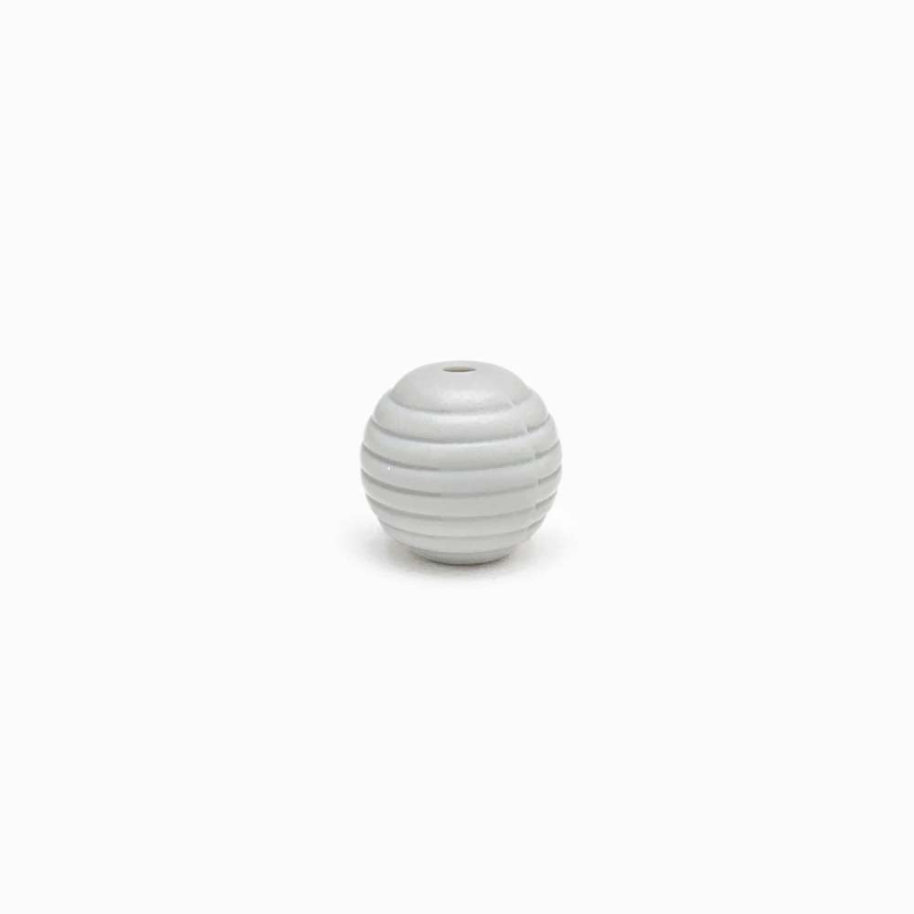 Contas de Silicone com Strips 15mm CINZA