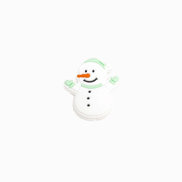 Contas de Silicone para Prendedor de Chucha Boneco de Neve 33x30mm VERDE ÁGUA