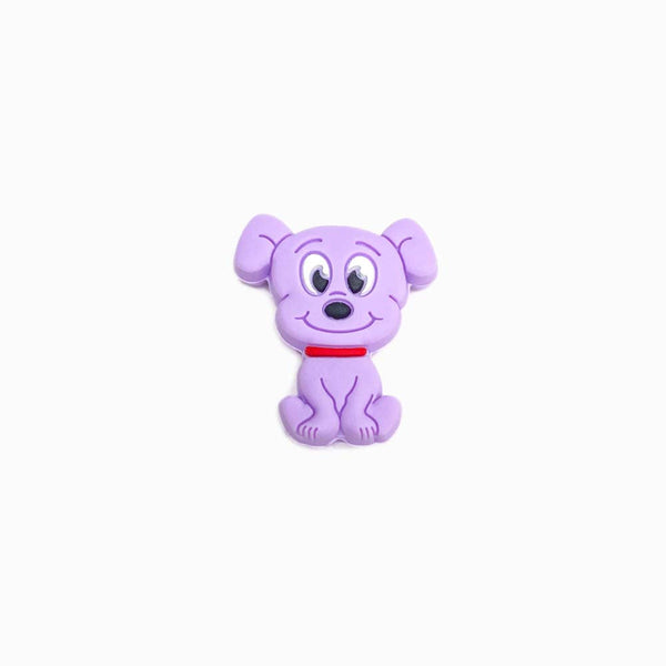 Contas de silicone para prendedor de chucha design cão 28x25mm lavanda