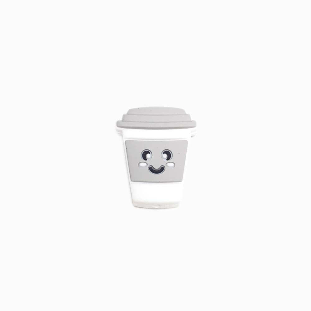 Contas de Silicone para Prendedor de Chucha Copo de Café 30x25mm CINZA