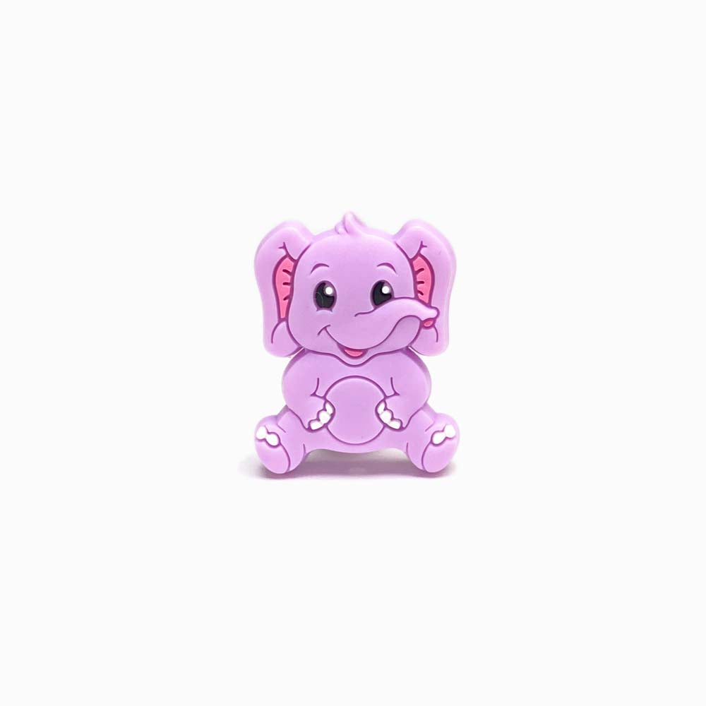 Contas de silicone para prendedor de chucha design elefante lavanda