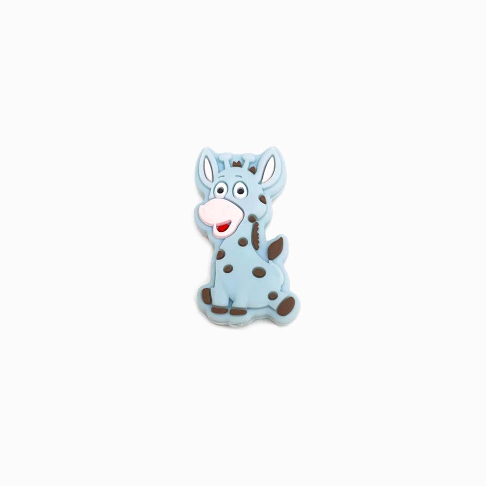 Contas de Silicone para Prendedor de Chucha Girafa 32x18mm AZUL CLARO