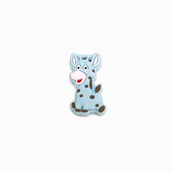 Contas de Silicone para Prendedor de Chucha Girafa 32x18mm AZUL CLARO