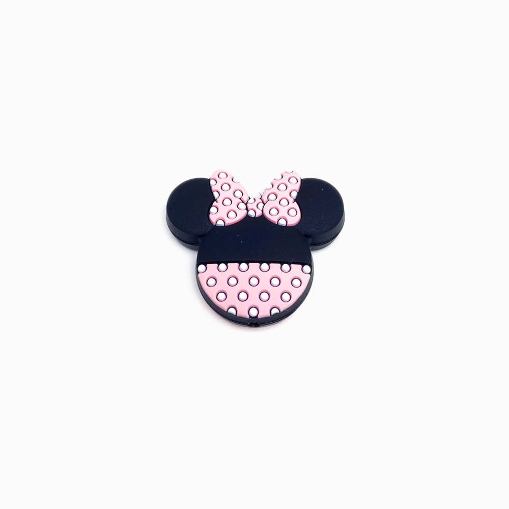 cabeca de minnie de silicone 35x30mm ROSA BEBÉ