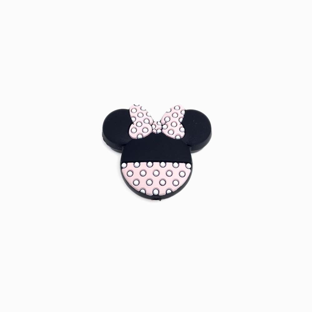 cabeca de minnie de silicone 35x30mm ROSA CLARO