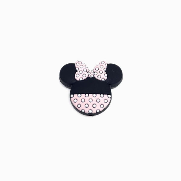 cabeca de minnie de silicone 35x30mm ROSA CLARO
