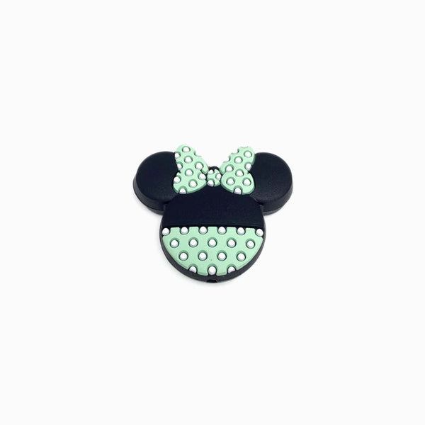 cabeca de minnie de silicone 35x30mm VERDE ÁGUA