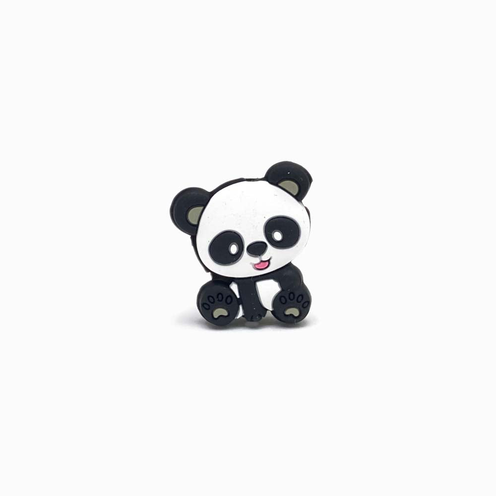 Contas de Silicone para Prendedor de Chucha Panda 26x25mm CINZA