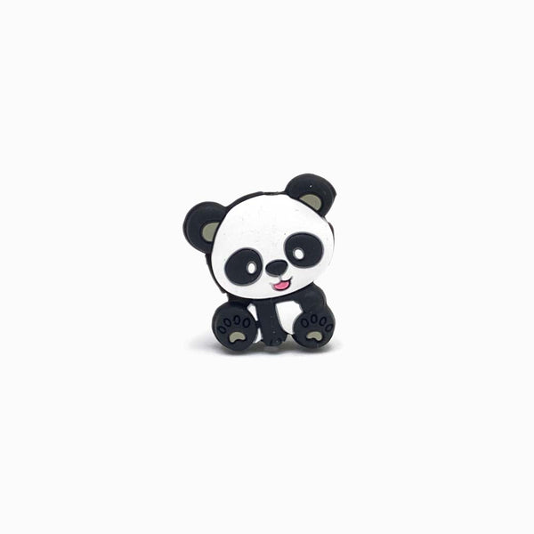 Contas de Silicone para Prendedor de Chucha Panda 26x25mm CINZA
