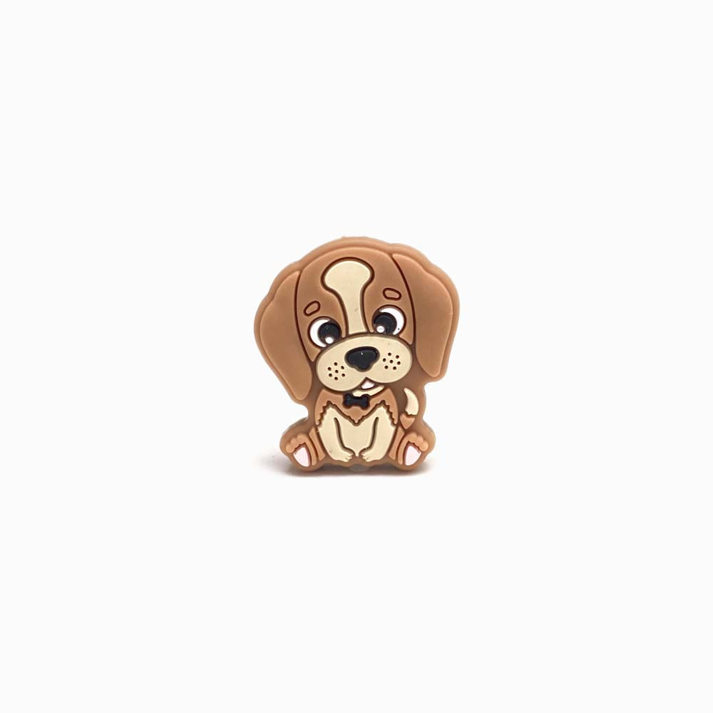 Contas de Silicone para Prendedor de Chucha Pug 29x24mm CASTANHO