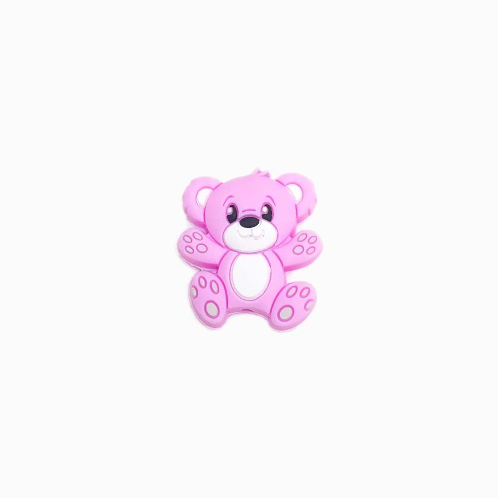 Contas de Silicone para Prendedor de Chucha Urso Bebé 30x25mm ROSA FORTE
