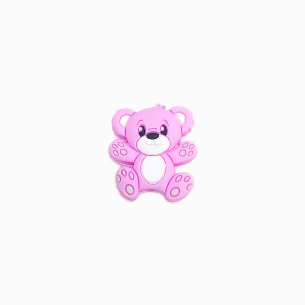 Contas de Silicone para Prendedor de Chucha Urso Bebé 30x25mm ROSA FORTE