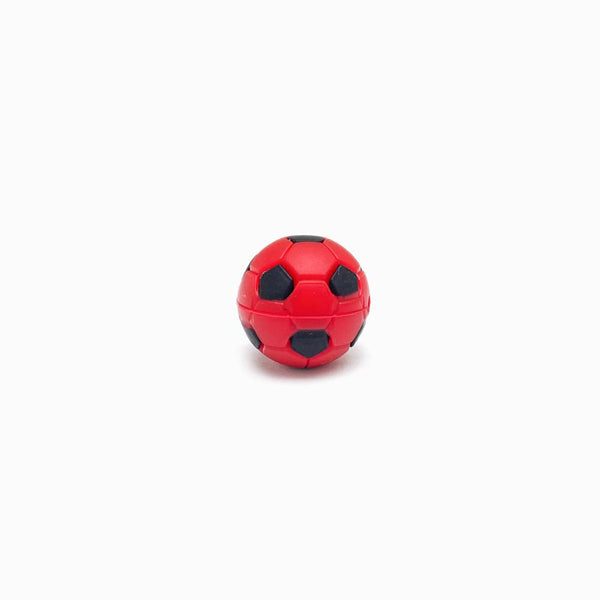 Contas de Silicone Futebol 18mm Vermelho