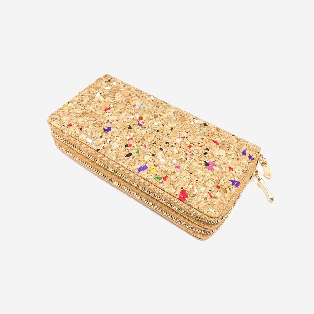 Natural Carteira de Cortiça Dots