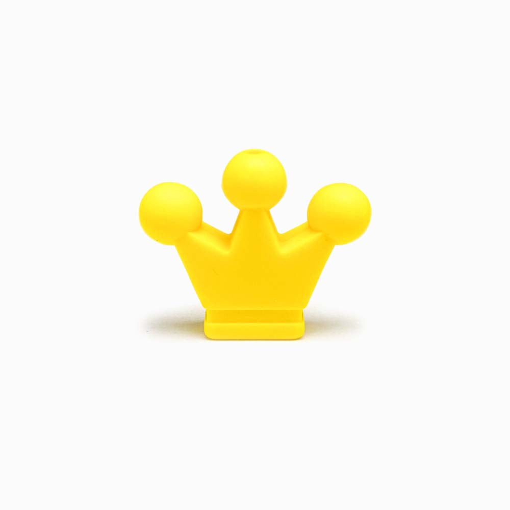 Contas de Silicone Coroa 38x28mm AMARELO
