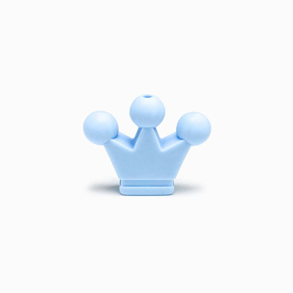 Contas de Silicone Coroa 38x28mm AZUL BEBÉ