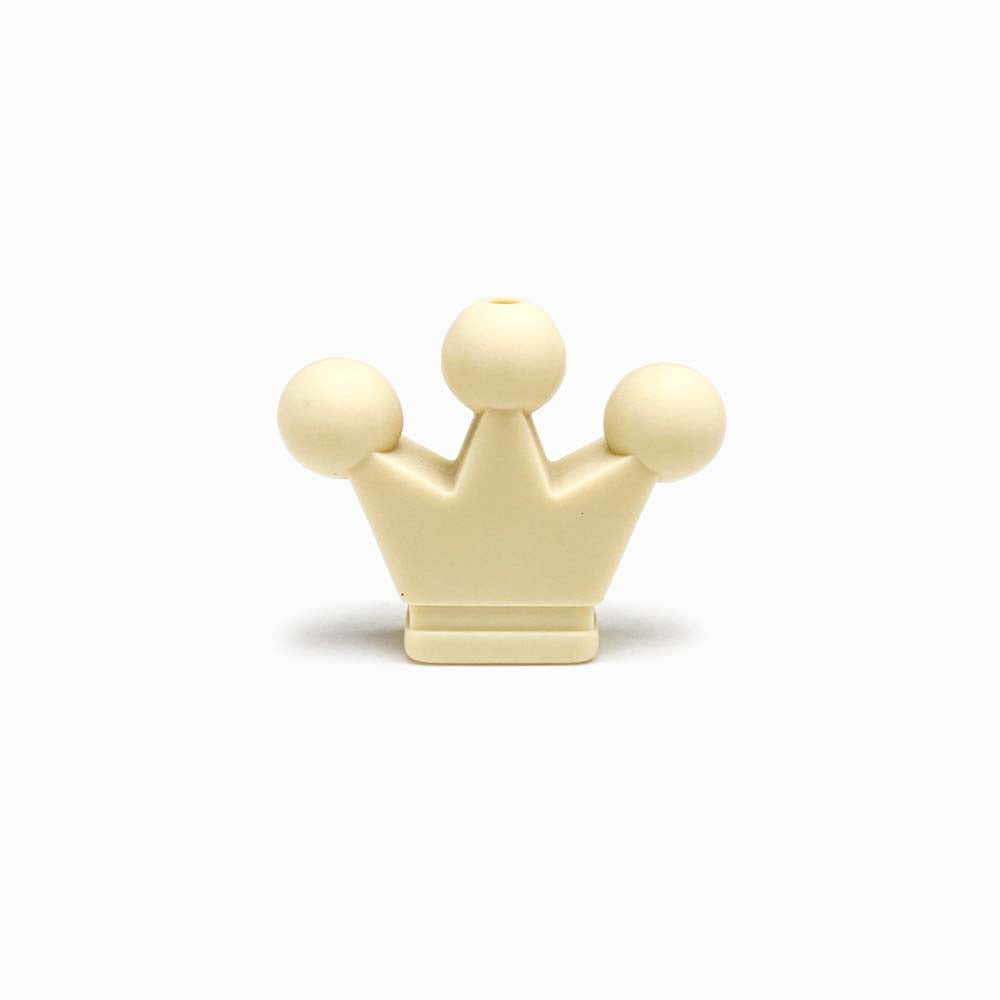 Contas de Silicone Coroa 38x28mm BEGE