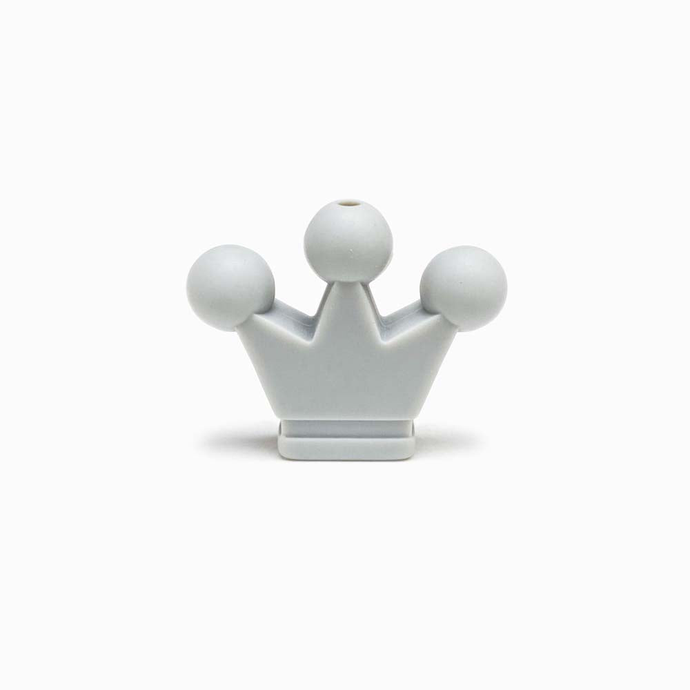 Contas de Silicone Coroa 38x28mm CINZA