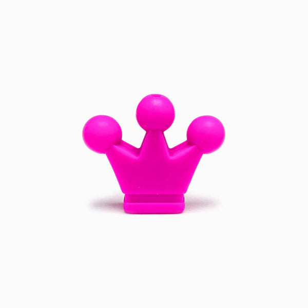 Contas de Silicone Coroa 38x28mm ROSA CHOQUE