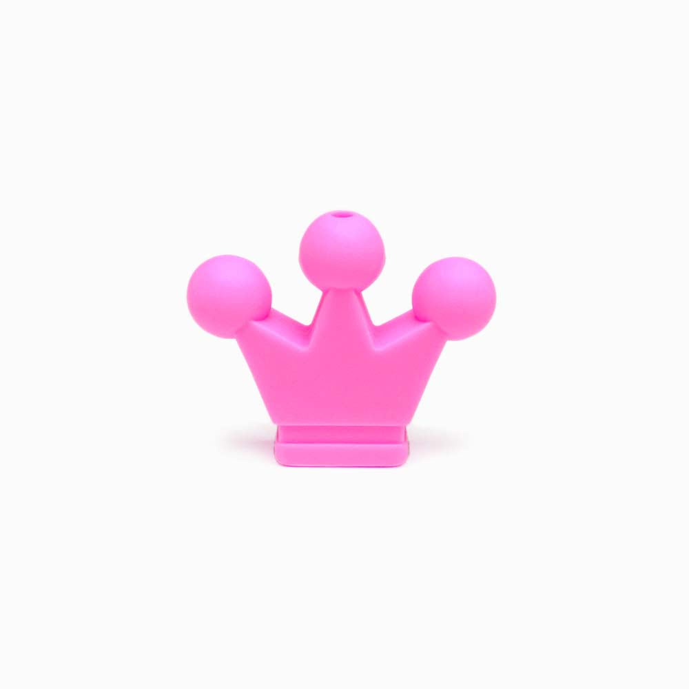 Contas de Silicone Coroa 38x28mm ROSA FORTE