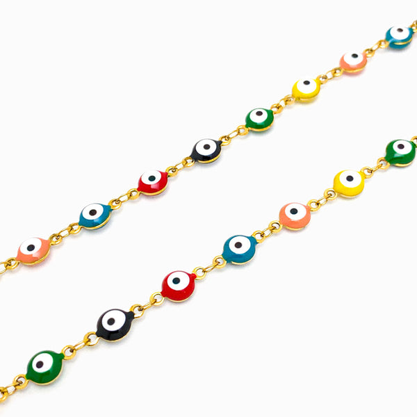 Corrente Olho Turco 6mm AC1045 - Aço Inox com Esmalte