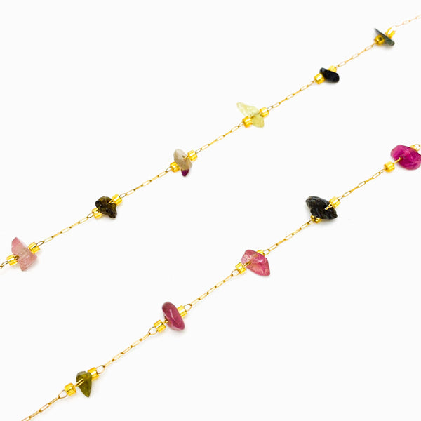 Corrente com Pedra Natural AC1041 - Aço Inox