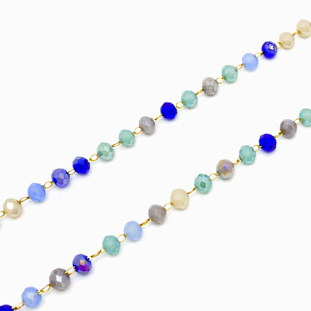 Corrente com Cristal 3mm AC1039 - Aço Inox