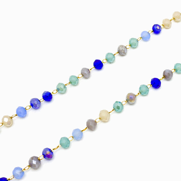 Corrente com Cristal 3mm AC1039 - Aço Inox