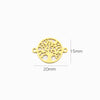 entremeio árvore da vida aço inox dourado 20x15mm