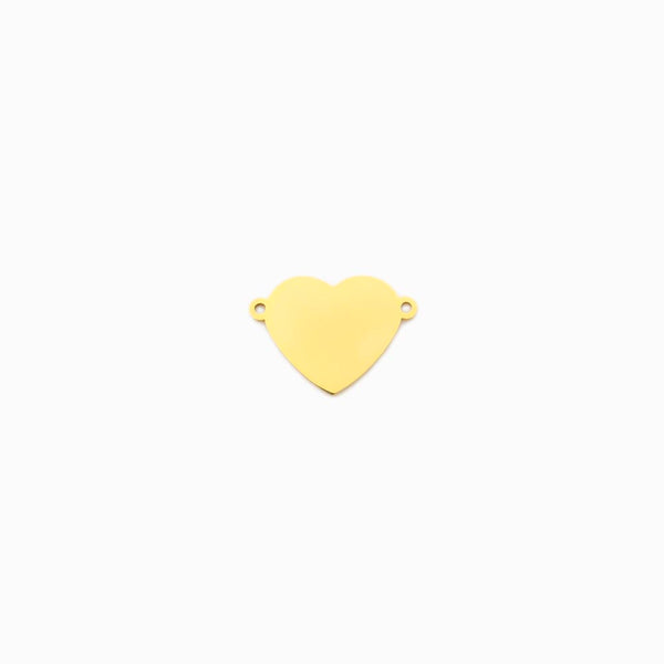 entremeio coração em aço inox dourado 18x14mm