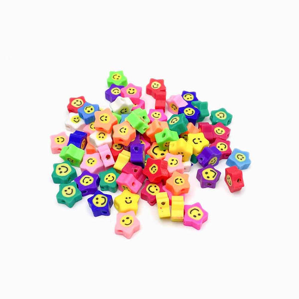 entremeio de borracha em forma de estrela com smile