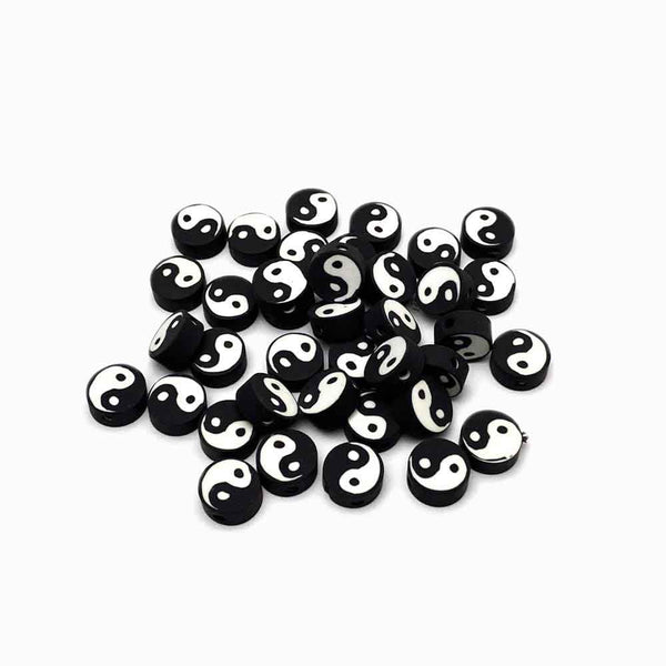 entremeio de borracha yin yang preto e branco