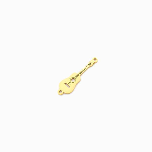 pendente guitarra em aço inox dourado 22x6mm