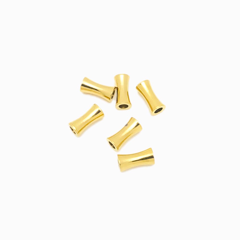 Pack 6 Espaçador Túnel 8x4mm - Aço Inox Dourado