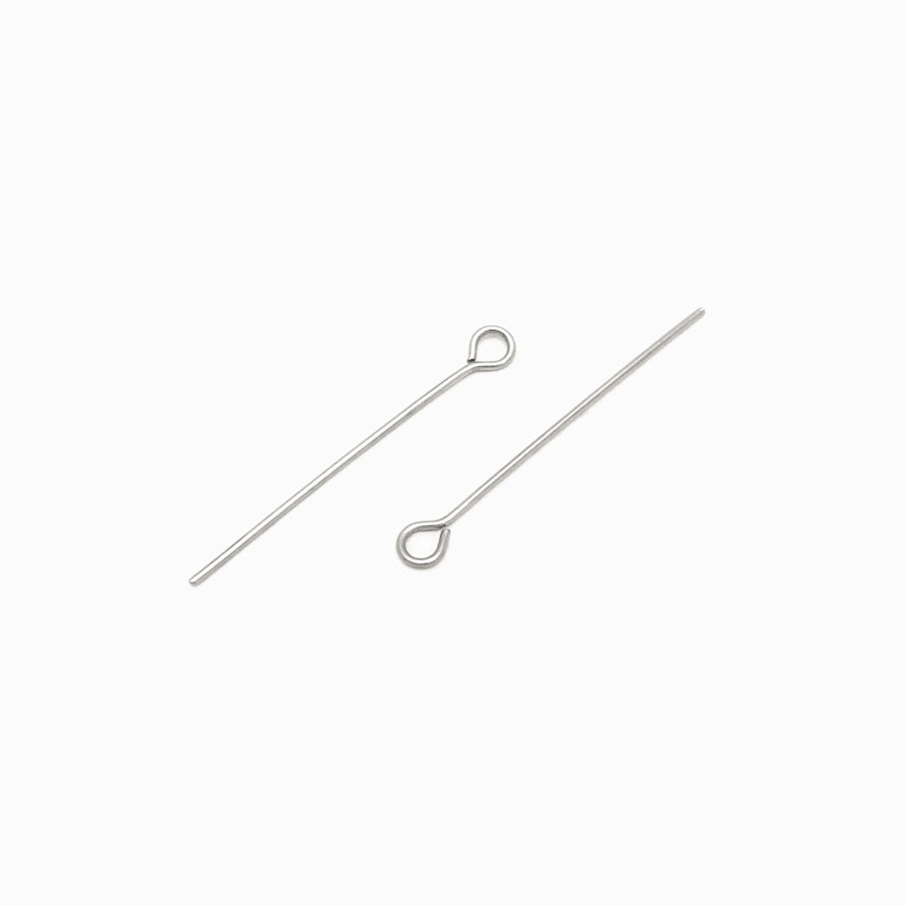 espigão argola em aço inox prateado 20mm