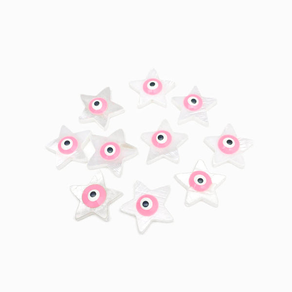 Entremeio Estrela Madrepérola com Olho Turco 15mm