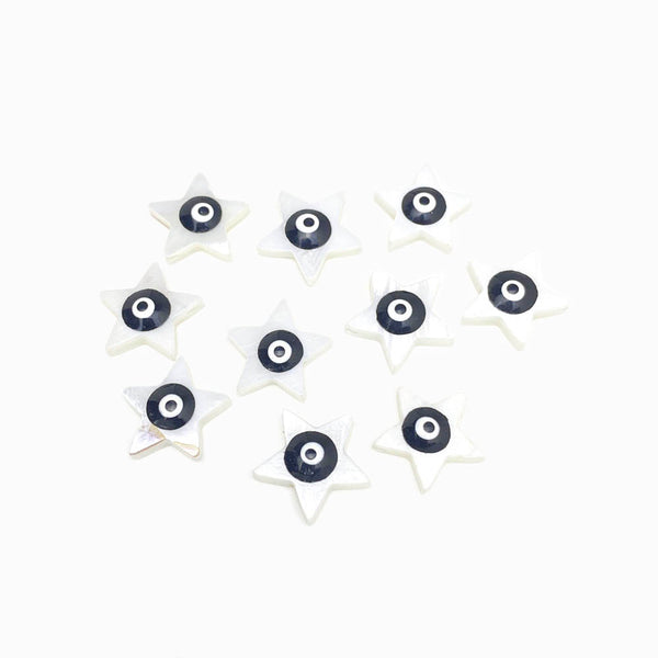 Entremeio Estrela Madrepérola com Olho Turco 15mm