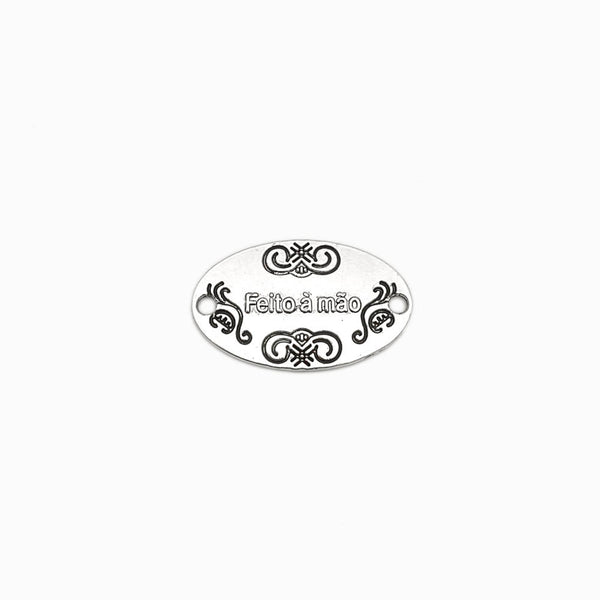 Pack 4 Etiqueta Feito à Mão Metal 31x19mm