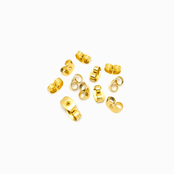 ENCAIXE TRASEIRO PARA BASE BRINCOS AÇO INOX DOURADO