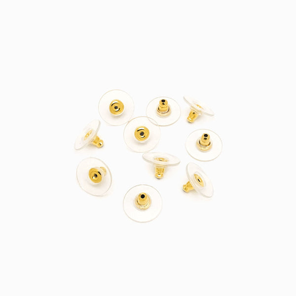 Pack 10 Encaixe Traseiro para Brincos - Aço Inox e Silicone