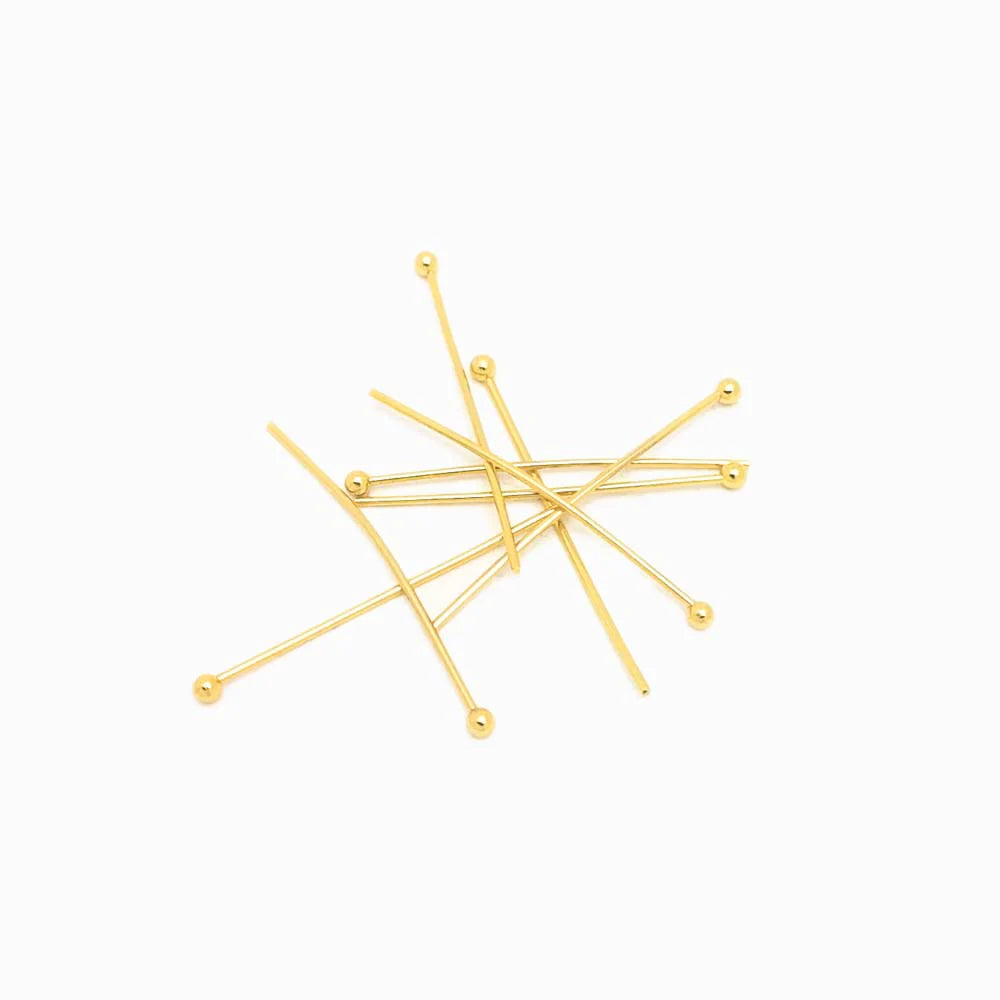 Pack 14 Espigões Bola em Aço Inox Dourado 30mm