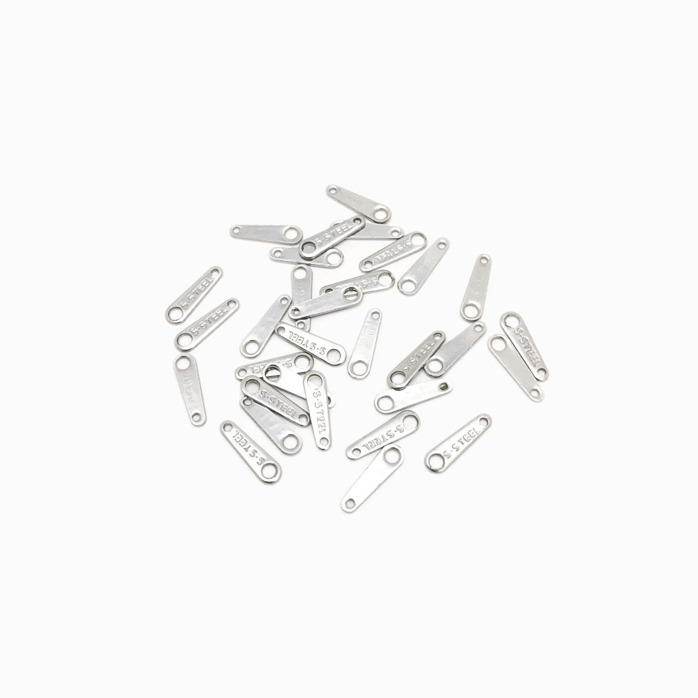 etiqueta stainless steel em aço inox prateado 10mm