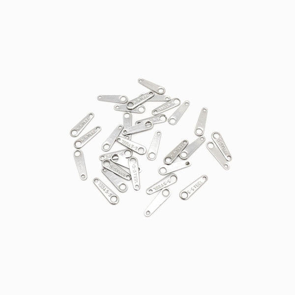 etiqueta stainless steel em aço inox prateado 10mm