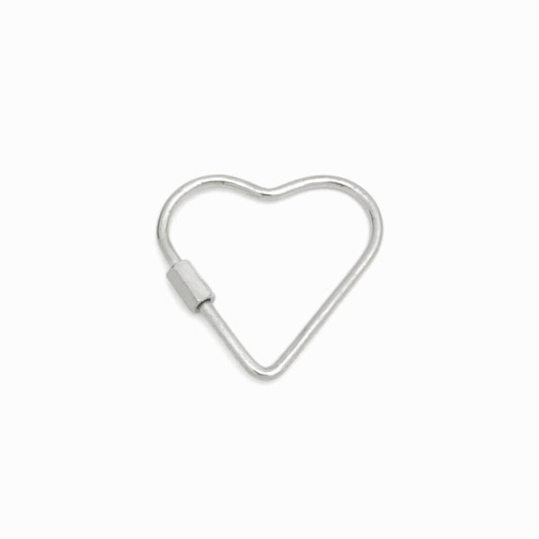 Fecho Coração 34x34mm - Aço Inox Prateado