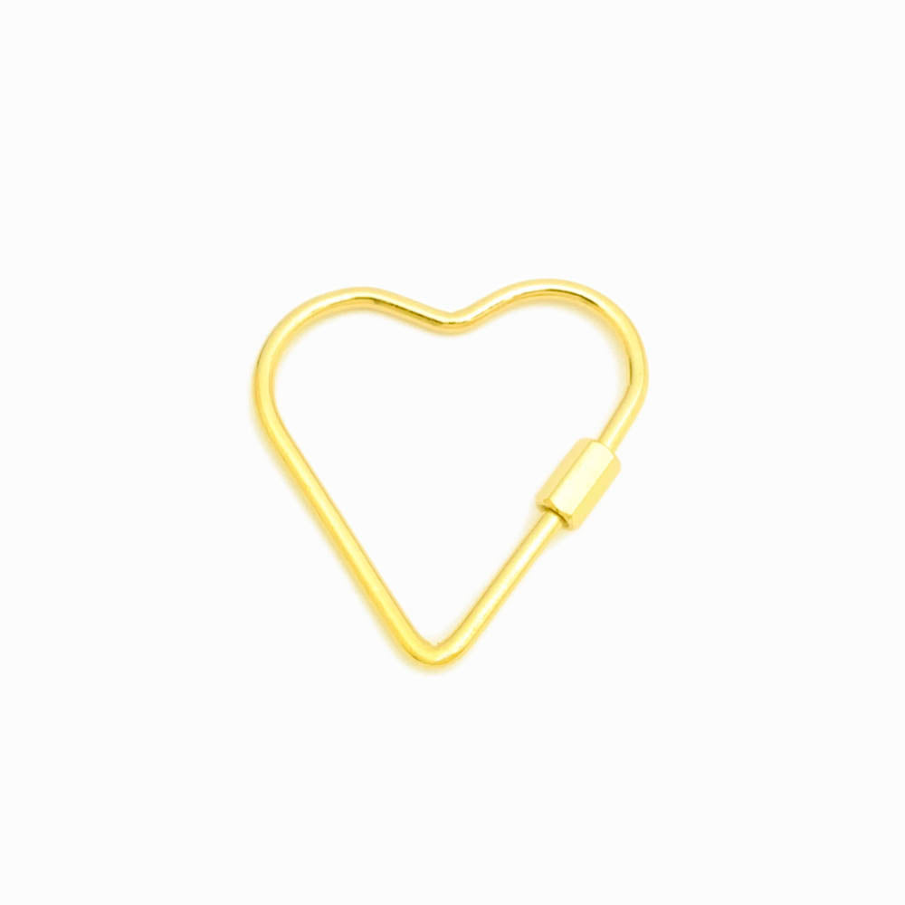 Fecho Coração 34x34mm - Aço Inox Dourado