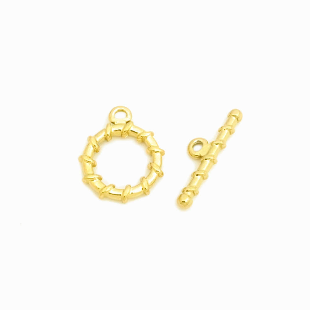 Fecho T Espiral 15x19mm - Aço Inox Dourado