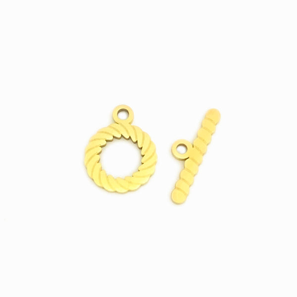 Fecho T 15x19mm - Aço Inox Dourado