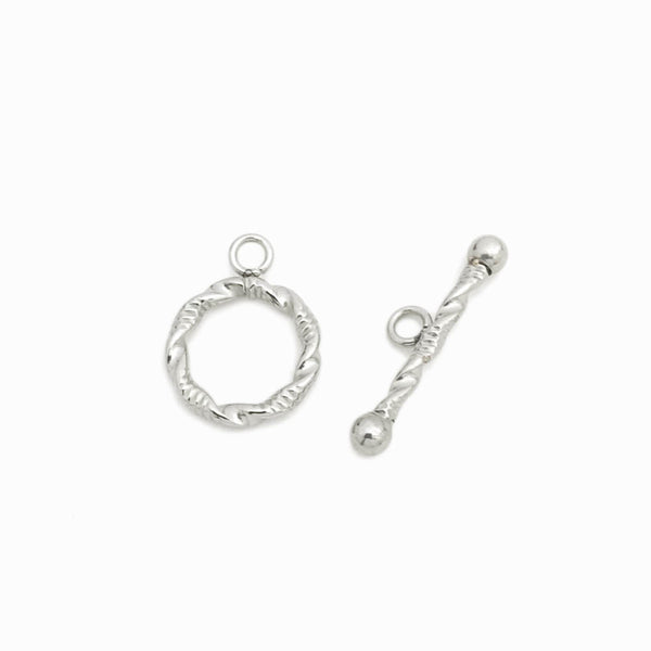 Fecho T Torcido 15x19mm - Aço Inox Prateado